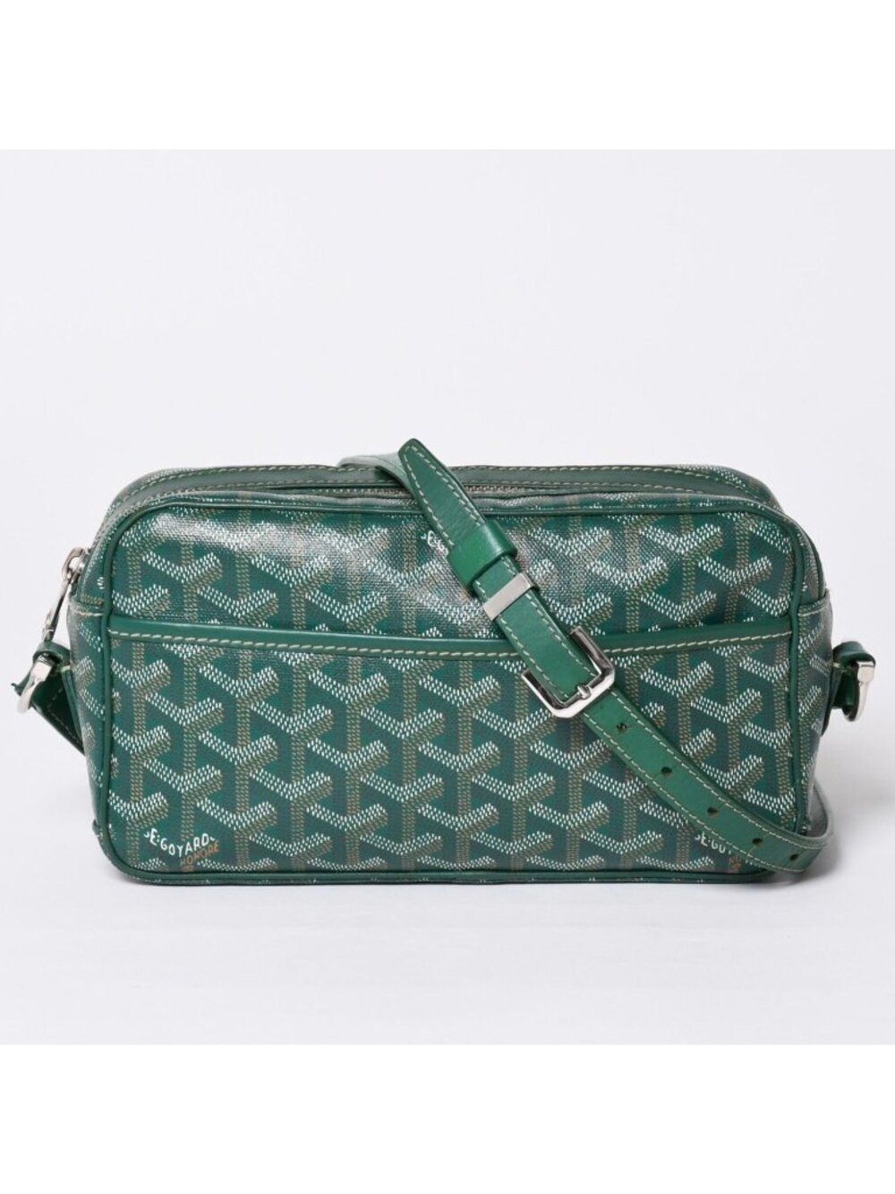 Goyard Cup Vert PM Shoulder Bag Green Leather Silver
